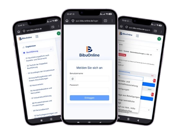 Vorschau der QuizApp auf einem Smartphone